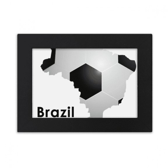 Soccer Brazil Map Shape Brazil Slogan Desktop Photo Frame Ornaments Picture Art Painting