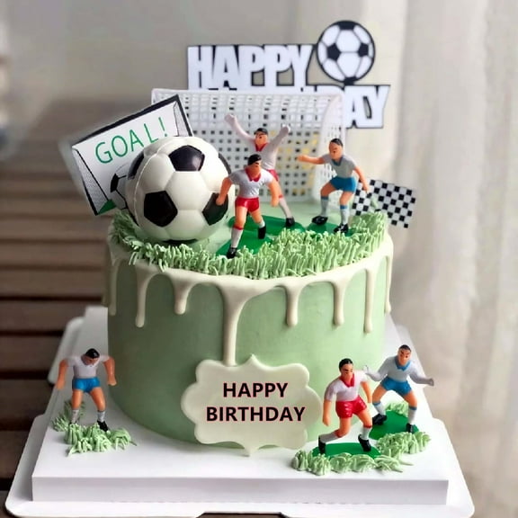 Soccer Cake Topper,14pcs Soccer Players Toys Football Cake Topper Decorations Soccer Ball Soccer Player Cake Decorations For Soccer Party Theme DecorationsMen Boy Birthday Cupcake Topper