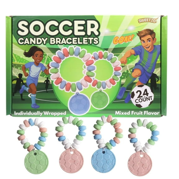 Soccer Candy Bracelets, Sports Team Party Favors, 24 Count, 10.16 Ounce Box