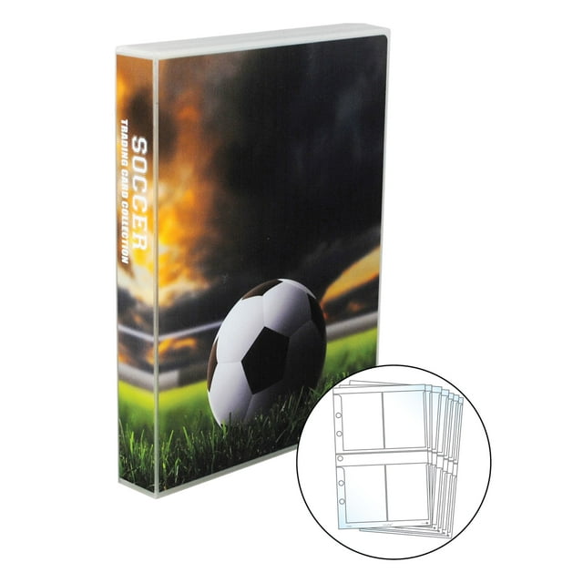 Soccer Card Storage Binder Travel Size, with 25 Platinum 4 Pocket Pages