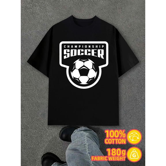 Soccer Champ Tee for men 180G 100% Cotton white Retro Unisex Shirt Crewneck tshirts Fashion Unisex Shirt Cotton tshirts Retro Unisex Shirt Graphic tshirts