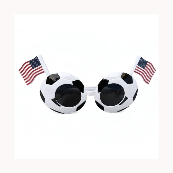Soccer Cheering Glasses, Patriotic Party Prop Glasses, Fun Decorative Eyewear for Football Match 4th of July Festival Party Costume Decoration