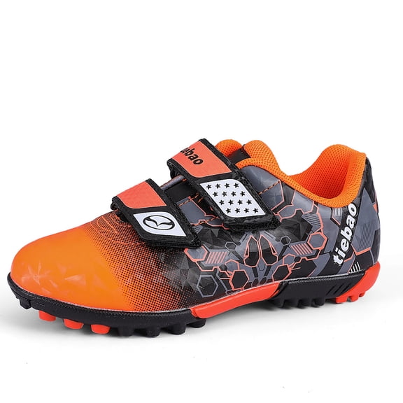 Soccer Cleats Outdoor Kids Atheletic Turf Football Shoes Toddlers Boys Girls Orange/Black