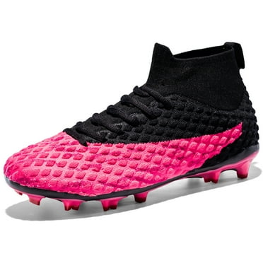 Soccer Cleats for Mens Womens Turf Soccer Shoes Indoor Footall Cleats High Ankle TF FG Football Boots Wide Training Sneaker