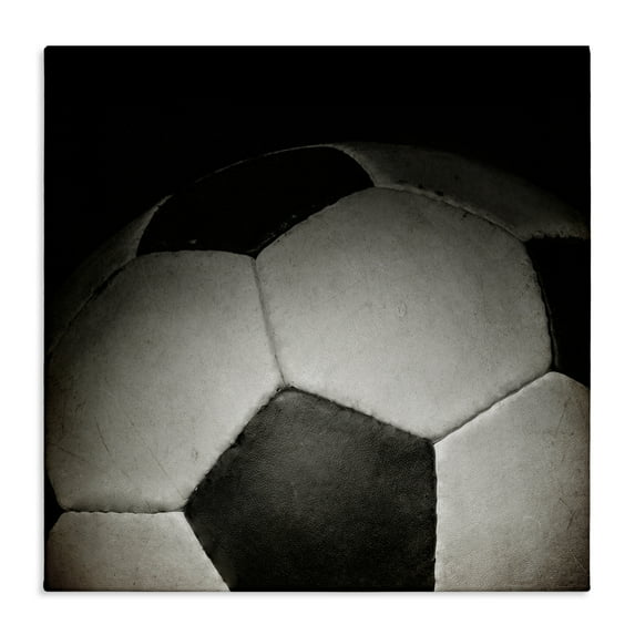 Stupell Industries Soccer Closeup On Black Canvas Wall Art, design by Kim Allen, 30 x 30