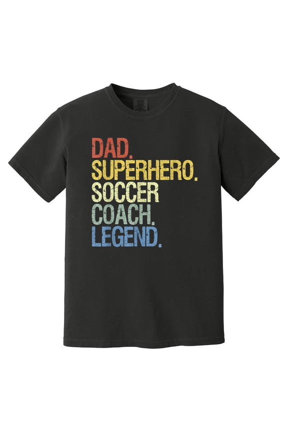 Soccer Coach Dad Funny Football Sport Trainer Father's Comfort Color T-Shirt