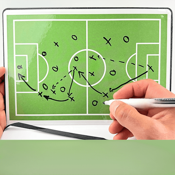 Soccer Coach Playbook Planner & Notebook, Dry Erase Back Cover Tactical Board, Black Vegan Leather Journal for Drills & Strategy, Coaching Essentials & Soccer Coach Gifts$$Office