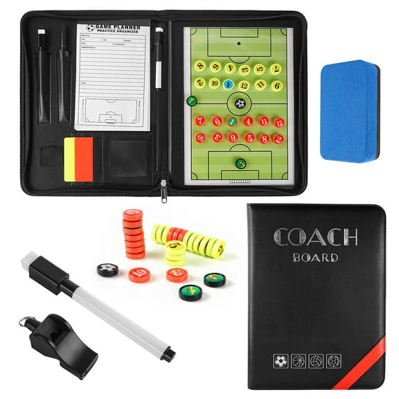 Soccer Coaching Board, FantasyDay Portable Magnetic Football Coach Tactics Clipboard Futsal Tactical Strategy Blackboard - Sport Gift Training Assistant Equipment KIt with Player Markers, Pen, Eraser