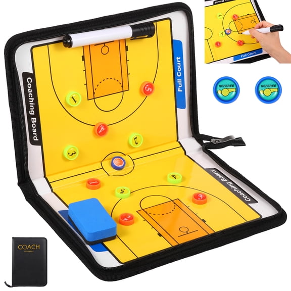 Soccer Coaching Board, Football Teaching Clipboard Basketball Magnetic Board Kit with Dry Erase Marker Pen