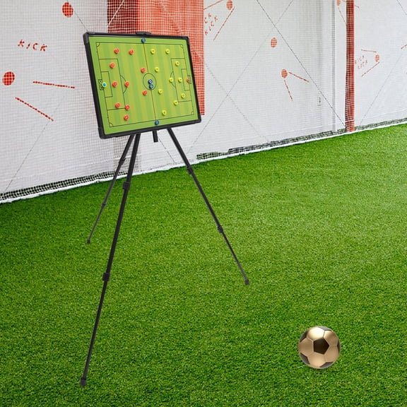 Soccer Coaching Board with Stand Portable Tactical Display Board Magnetic Soccer Coach Clipboard with Triangle Bracket and Portable Backpack 23.6 x 17.7in