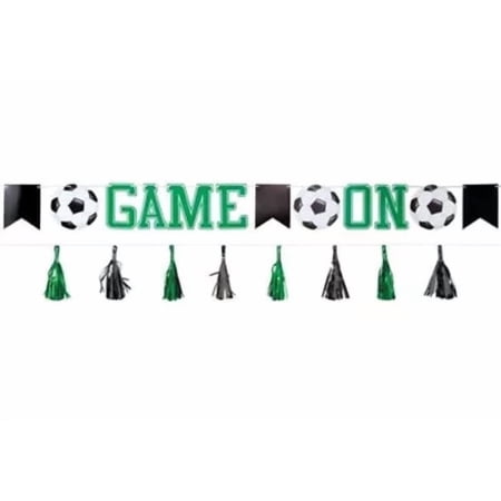 Soccer Corner Kick Banner Set 2 Per Pack Pennant 10' x 6" Tassel 10' x 7"