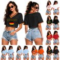 thumbnail image 1 of Soccer Cup 2026 Jersey Crop Tops GERMANY Soccer with V Neck Short Sleeves Featuring Breathable Fabric for Game Day Parties Tailgating Events Beach Outings Black L, 1 of 5