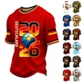 thumbnail image 1 of Soccer Cup 2026 Jersey for Men, Crew Neck Short Sleeve Deutschland Graphic Tee with Ball & Number Print - Quick Dry Mesh Athletic Top for Match Day & Training Army Green L, 1 of 4
