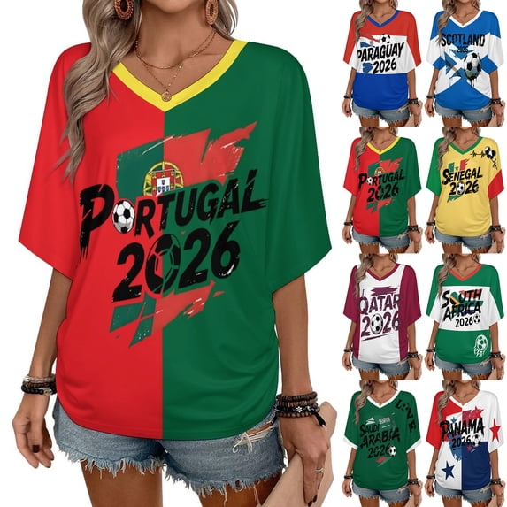 Soccer Cup 2026 Jersey SAUDI ARABIA Soccer for Women with Colombia Flag Color Block and V Neck Short Sleeves Featuring Breathable Fabric for Game Day Parties Green XL