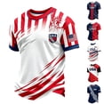 thumbnail image 1 of Soccer Cup 2026 Jersey USA Soccer for Men with 3D Lightning Stripes and Statue of Liberty Print Featuring Breathable Fabric for Game Day Parties Beach Outings Navy XXXL, 1 of 5