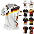 thumbnail image 1 of Soccer Cup 2026 Polo Shirt for Men, Short Sleeve Button Collar Deutschland Jersey Tee with German Flag Print - Breathable Summer Fan Top for Match Day & Casual Wear Ginger M, 1 of 5