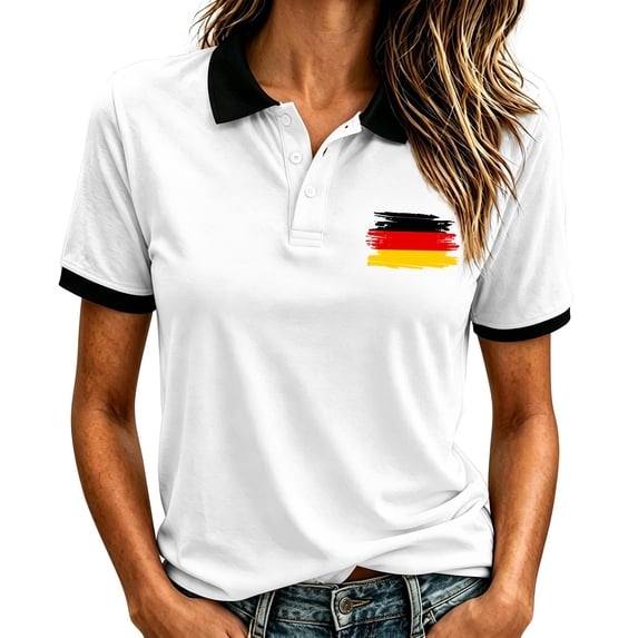 Soccer Cup Shirt Women Short Sleeve Lapel button down Pattern Print Breathable Shirts for Women Polo Shirt Athletic Tops for Women Tennis Golf Shirt 2026 Spring Outfits Clothes White 3XL