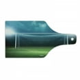 thumbnail image 1 of Soccer Cutting Board, Soccer Goal Post Sports Area Winner Loser Line Floodlit Best Team Finals Game Theme, Tempered Glass Cutting and Serving Board, Wine Bottle Shape, Green Blue, by Ambesonne, 1 of 5
