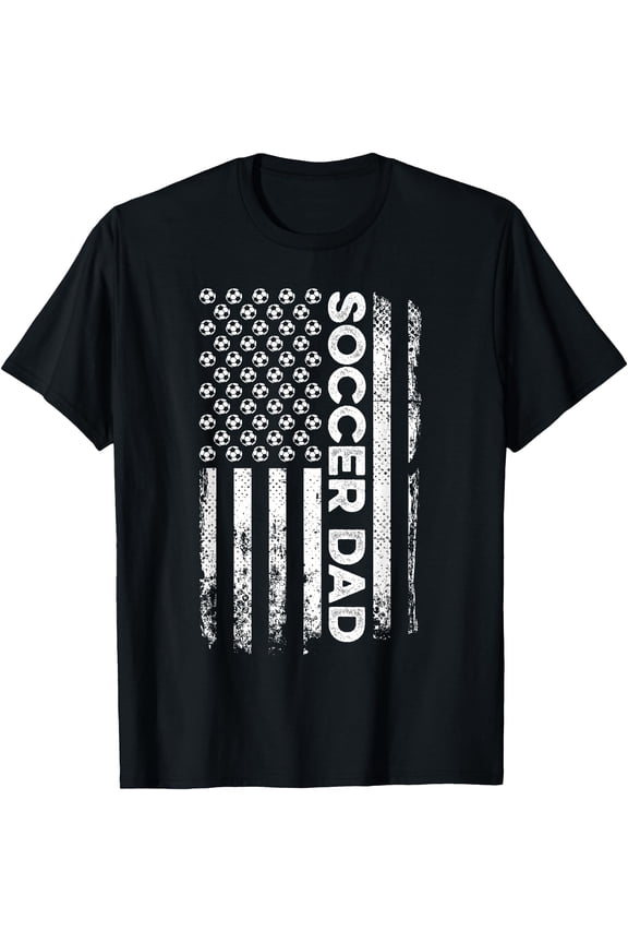 Soccer Dad American Flag Patriotic Father's Day T-Shirt, Vintage Birthday Gift