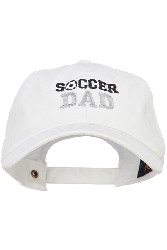 Soccer Dad Embroidered Unstructured Cotton Cap - White OSFM