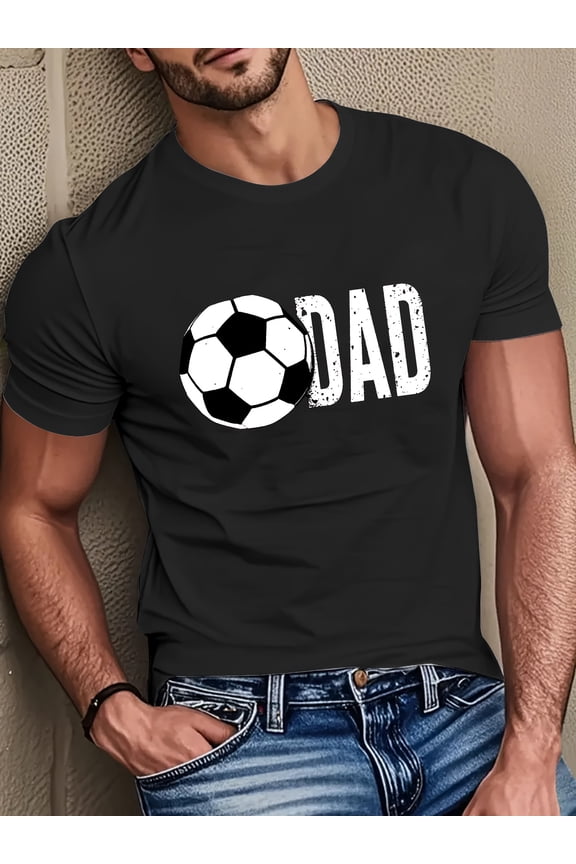 Soccer Dad Men's Graphic T-Shirt - Funny Sports Father's Day Gift - Retro Athletic Football Fan Tee - Comfortable Casual Black Cotton Top