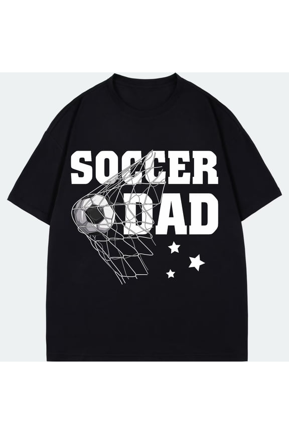 Soccer Dad T Shirt Black Soccer Ball Goal Net Design For Father Sports Fan Gift