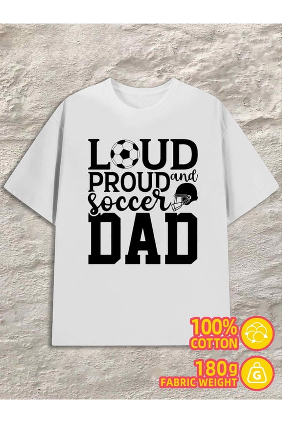 Soccer Dad T-Shirt men's white 180G 100% Cotton Lightweight,perfect for casual wear,ideal for outdoor activities Classic Unisex Shirt Graphic Tee tshirts
