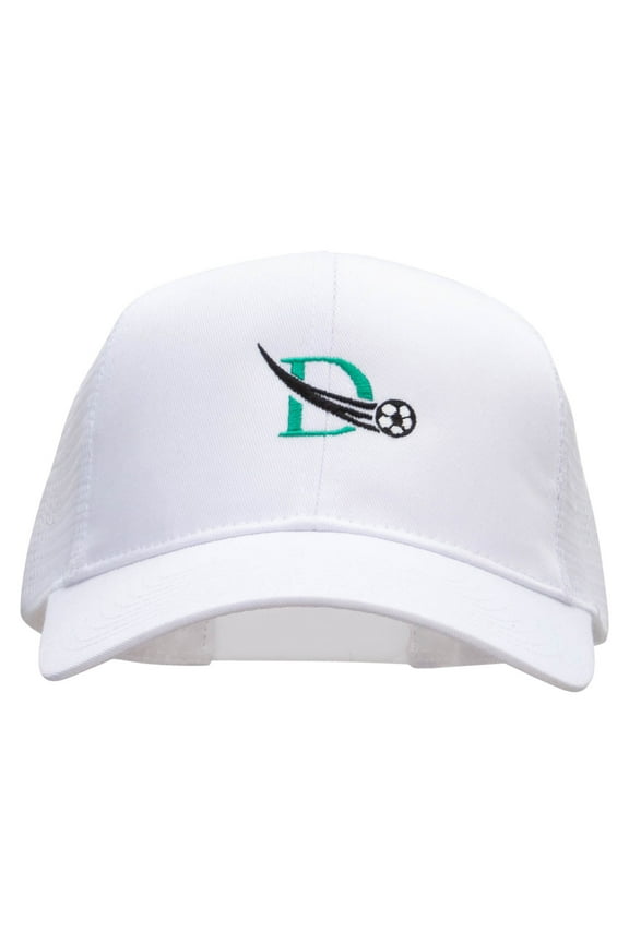 Soccer Defender Embroidered Solid Cotton Prostyle Twill Mesh Cap - White OSFM