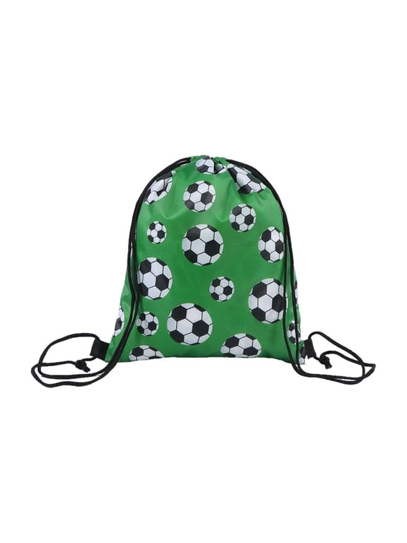 Soccer Drawstring Backpack Bag, Sports Gym Storage Pouch with Soccer Ball Print, Lightweight Drawstring Bag for School Practice Travel Party Favor Organizer