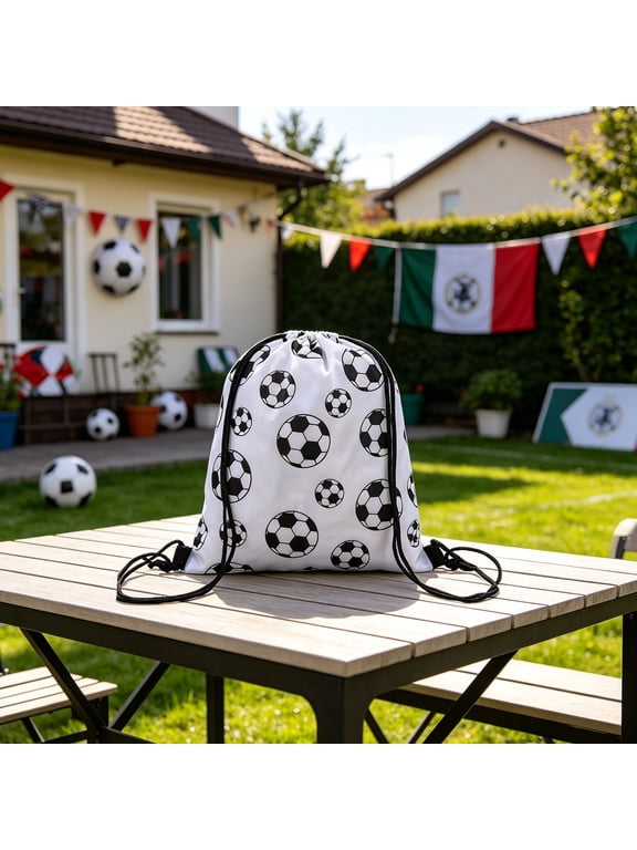 Soccer Drawstring Backpack for Gym Sports Game Day Travel Team Party Favors,Sports Sack Gym Bag String Backpack for Men Son Friend Birthday Gifts