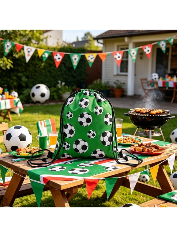 Soccer Drawstring Backpack for Gym Sports Game Day Travel Team Party Favors,Sports Sack Gym Bag String Backpack for Men Son Friend Birthday Gifts