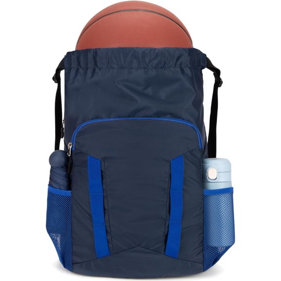 Soccer Drawstring Bag Basketball Backpack for Football Volleyball Gym   with Shoe Compartment