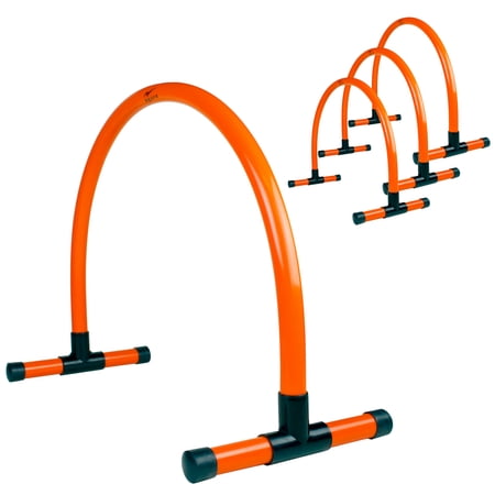 Soccer Dribbling Passing Training Gates - Use on Turf and Indoors - Set of 4 - Orange