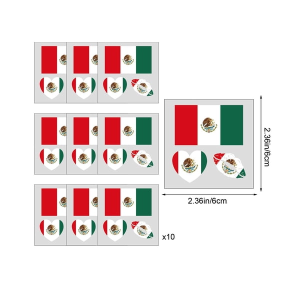 Soccer Fan Tattoos Waterproof Temporary Tattoos for Soccer Events, 10-Pack Flag Stickers for Body and Face Art, Ideal for Match Viewing Parties, Fan Gatherings and Bar Themed Decoration