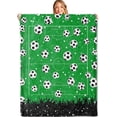 thumbnail image 1 of Soccer Fanatic Throw Blanket,60x80in,Soft,Lightweight Flannel,Dynamic Sport Field and Ball Blankets - Gifts for Women Men,for Couch Office Travel,Home Living Room Bed Game Day Decor, 1 of 1