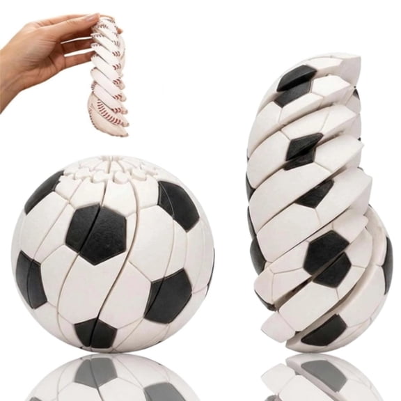 Soccer Fidget Ball, 3D Printed Chain Link Fidget Ball, Twisted spheres stress Relief Ball For Adults With Anxiety Relief