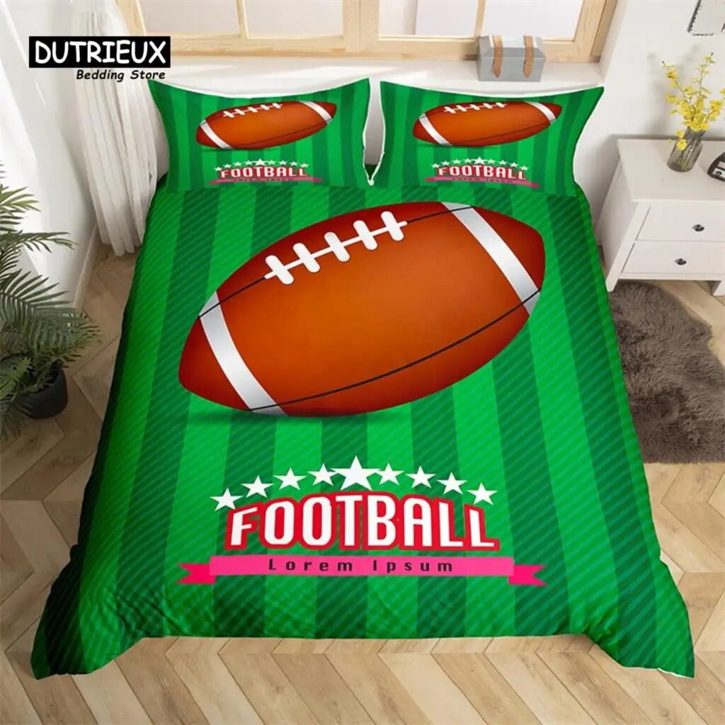 Soccer Field Duvet Cover Football Comforter Cover Soccer Sports Bedding