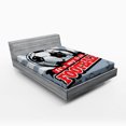 thumbnail image 1 of Soccer Fitted Sheet, Football is My Life Words in Vintage Grungy Graphic Design Goal Sports Team, Soft Decorative Fabric Bedding, Full Size, Blue Black Red, by Ambesonne, 1 of 2