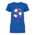 thumbnail image 1 of Soccer Flamingo Shaped T-Shirt Women -Image by Shutterstock, Female Large, 1 of 2
