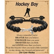 Soccer Football Basketball Baseball Hockey Bracelet Gifts for Boys Players Team Lovers Son Grandson Brother Nephew Friend as Birthday/Valentines Day/Graduation/Back to School/Christmas Gifts