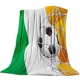 thumbnail image 1 of Soccer Football Game Competition In Gymnasium Bedspread Blanket High Density Super Soft Flannel Blankets Sofa Bed Car Portable, 1 of 4