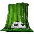 thumbnail image 1 of Soccer Football Game Competition In Gymnasium Bedspread Blanket High Density Super Soft Flannel Blankets Sofa Bed Car Portable, 1 of 4