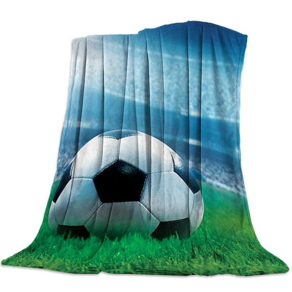 Soccer Football Game Competition In Gymnasium Bedspread Blanket High Density Super Soft Flannel Blankets Sofa Bed Car Portable