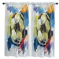 thumbnail image 1 of Soccer Football Net Sketch Curtain For Living Room Kids Bedroom Kitchen Window Curtains Home Interior Drapes, 1 of 7