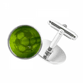 thumbnail image 1 of Soccer Football Sports Green Round Button Cuff Clip Stud Cufflinks, 1 of 4