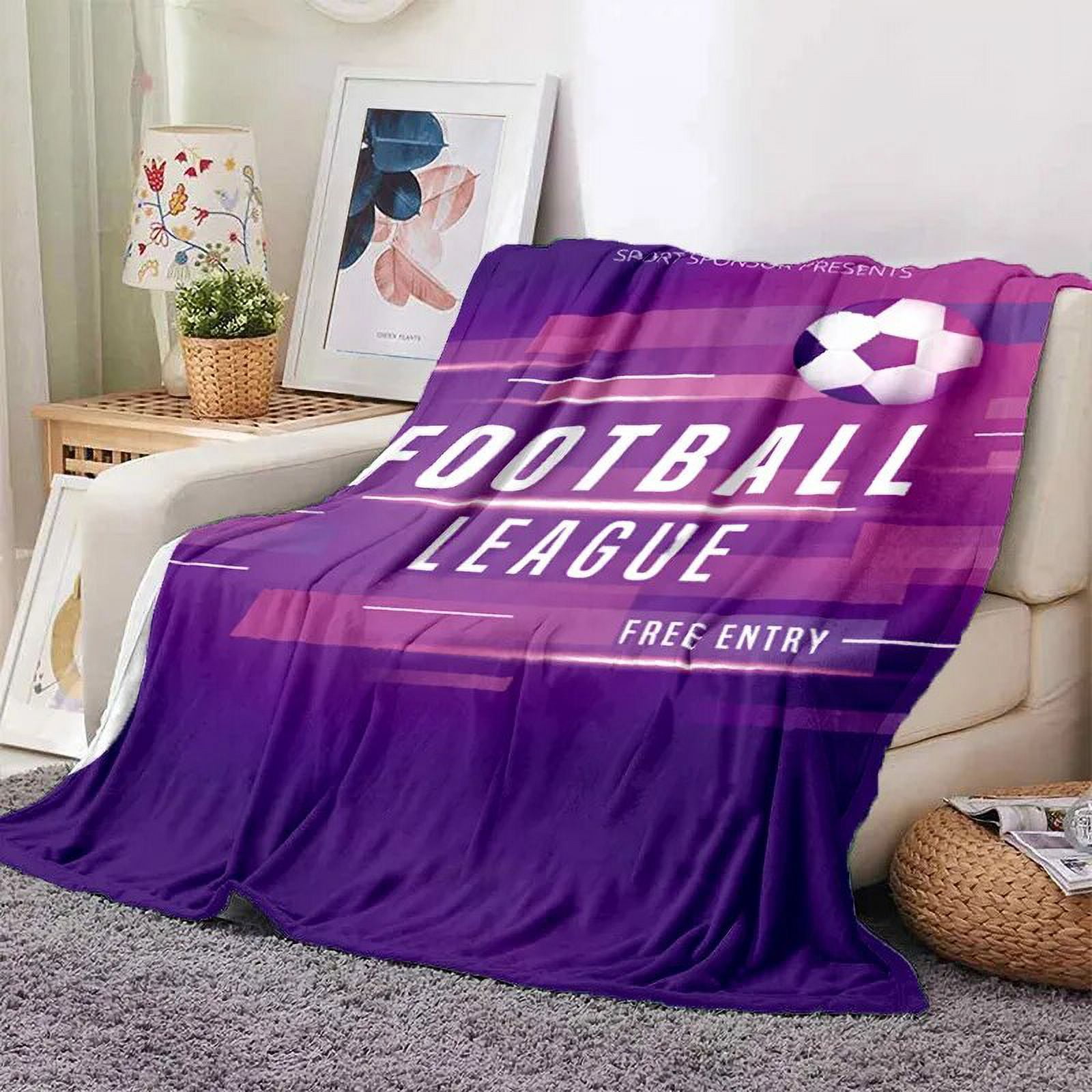 Soccer Football Sports Silhouette Printing Warm Soft Plush Sofa Bed