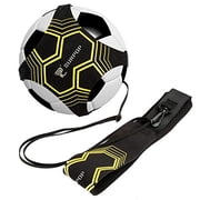 Soccer/Volleyball/Rugby Trainer, Football Kick Throw Solo Practice Training Aid Control Skills Adjustable Waist Belt for Kids Adults Black