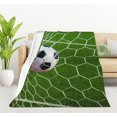 thumbnail image 1 of Soccer Football in Goal Net Blanket Throw Blanket Soft Comfortable for Sofa Chair Bed Office 50"x60", 1 of 6