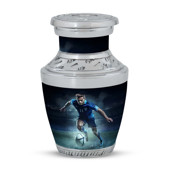 Soccer Forward in Action Artwork Harmony's Light - Petite Memorial Urn - Serene Rest for Precious Ashes - Funeral Urns For Human Ashes - Memorial Urns 3 Inch, 1 Pc