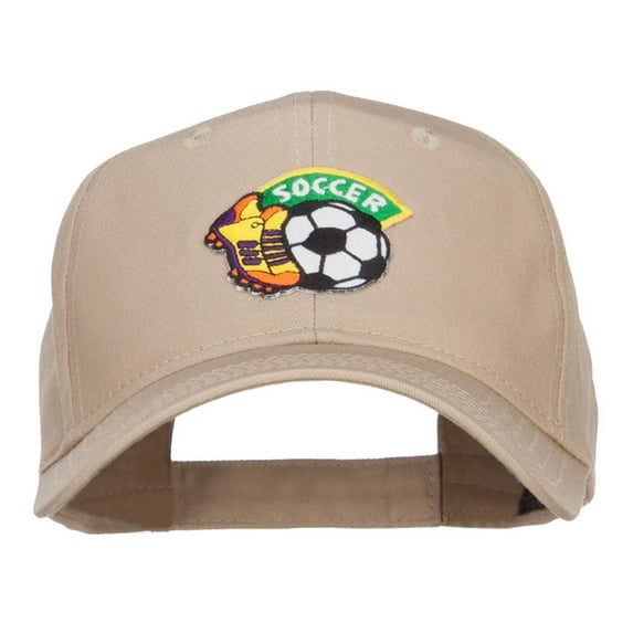 Soccer Fun Patched Cotton Cap - Khaki OSFM